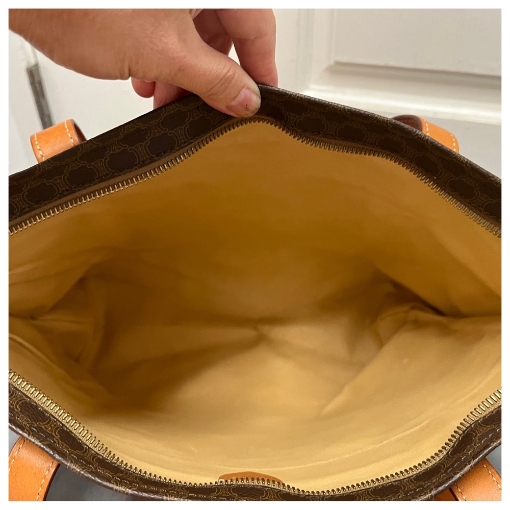 Authentic Celine Brown Monogram Leather Shoulder … - image 4